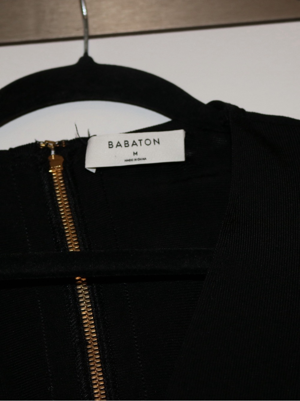 Babaton Black Dress with Gold Zip